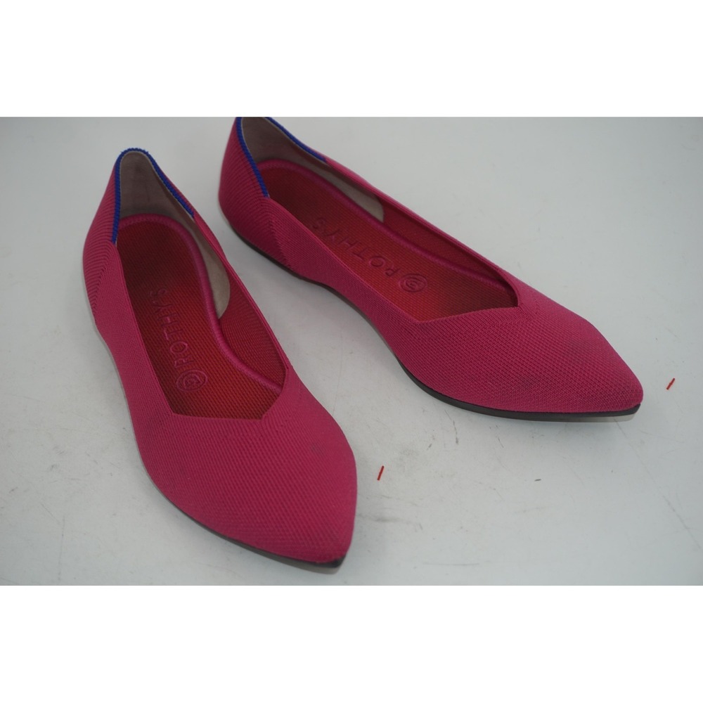 Rothy's The Point Ballet Flats Hot Pink Knit Washable Women's Size 10 - Picture 4 of 7